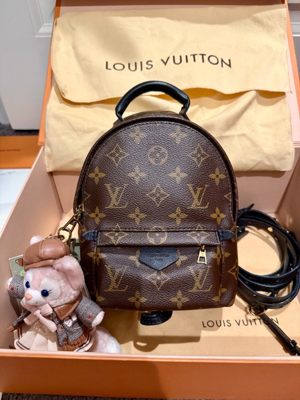 【‼️SOLD❗️】 Authentic Louis Vuitton Palm Springs Mini backpack+ rabit keychain